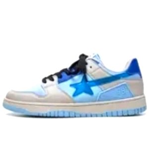 Star pattern Trendy shoes, size 8, light blue, dark blue